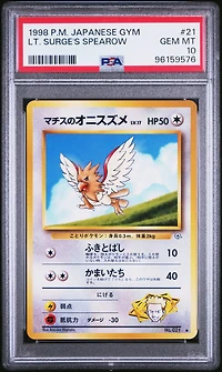 1998 Pokemon Japanese Gym 21 Lt. Surge's Spearow PSA 10