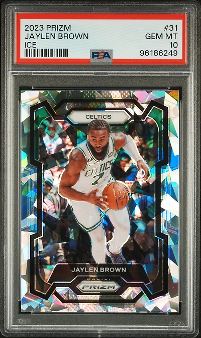 2023 Panini Prizm 31 Jaylen Brown Ice PSA 10