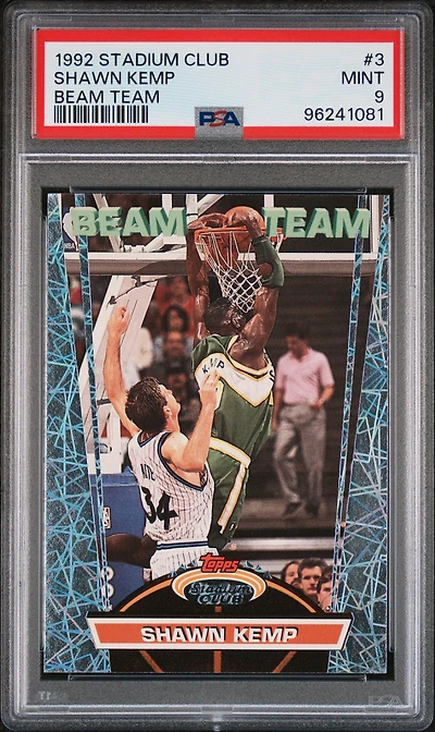 1992 Stadium Club Beam Team 3 Shawn Kemp PSA 9