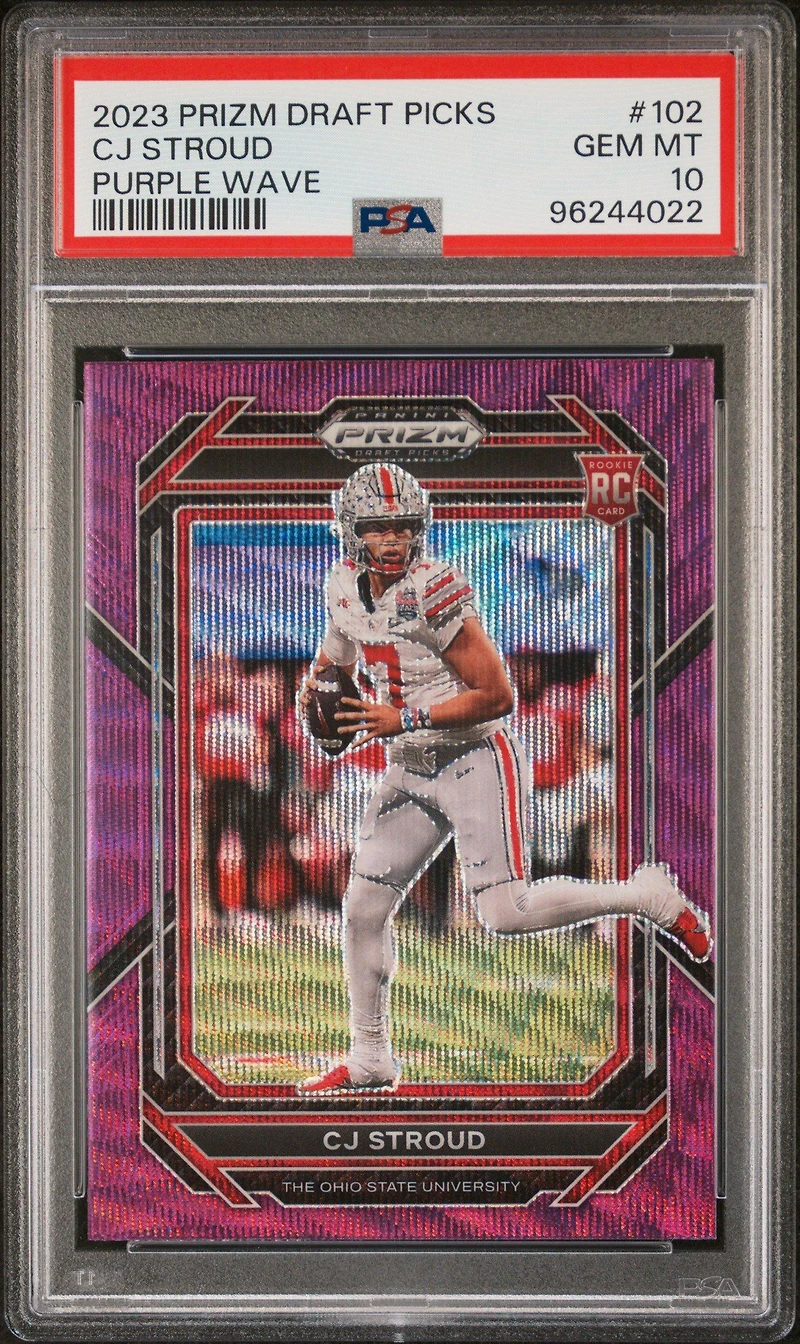 2023 Panini Prizm Draft Picks 102 Cj Stroud Purple Wave PSA 10