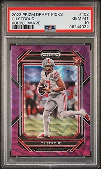 2023 Panini Prizm Draft Picks 102 Cj Stroud Purple Wave PSA 10