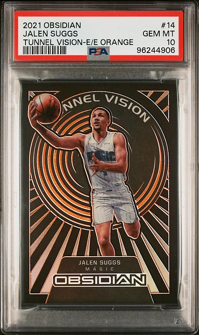 2021 Panini Obsidian Tunnel Vision 14 Jalen Suggs Electric Etch Orange PSA 10