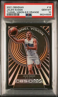 2021 Panini Obsidian Tunnel Vision 14 Jalen Suggs Electric Etch Orange PSA 10
