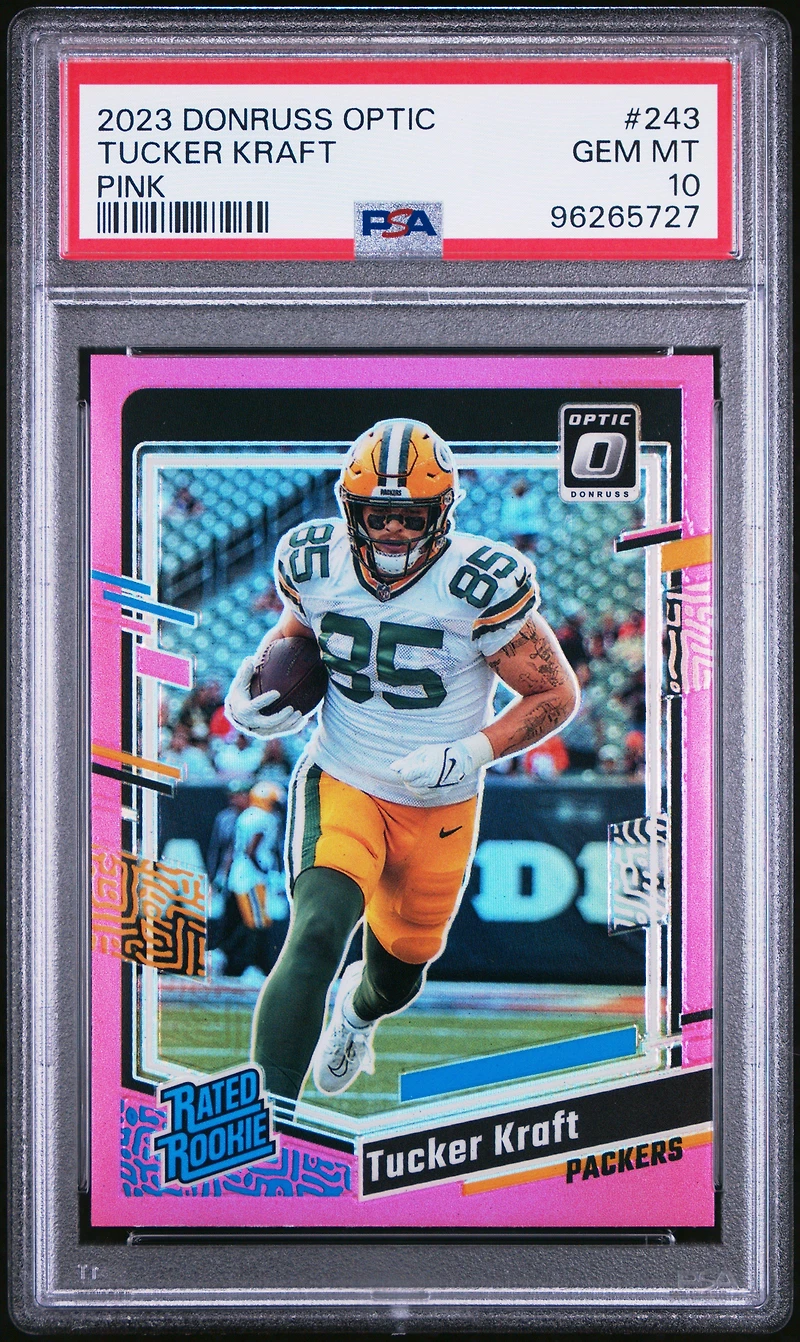 2023 Panini Donruss Optic 243 Tucker Kraft Pink PSA 10