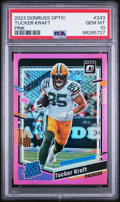 2023 Panini Donruss Optic 243 Tucker Kraft Pink PSA 10