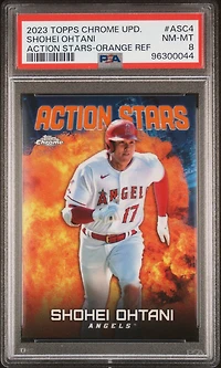 2023 Topps Chrome Update Action Stars Asc4 Shohei Ohtani Orange Refractor PSA 8