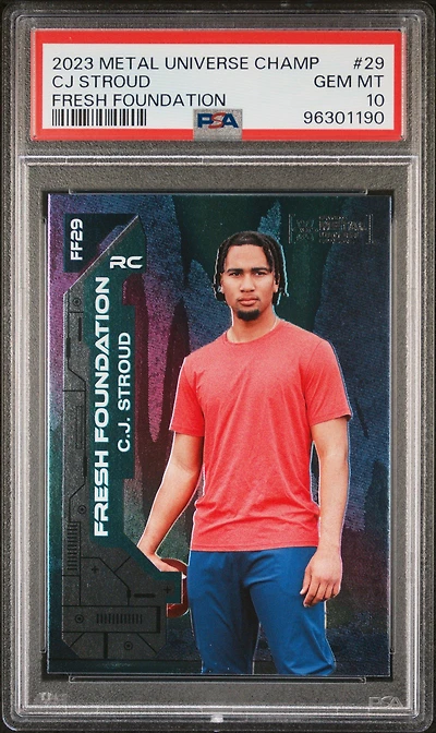 2023 Skybox Metal Universe Champions Fresh Foundation 29 Cj Stroud PSA 10