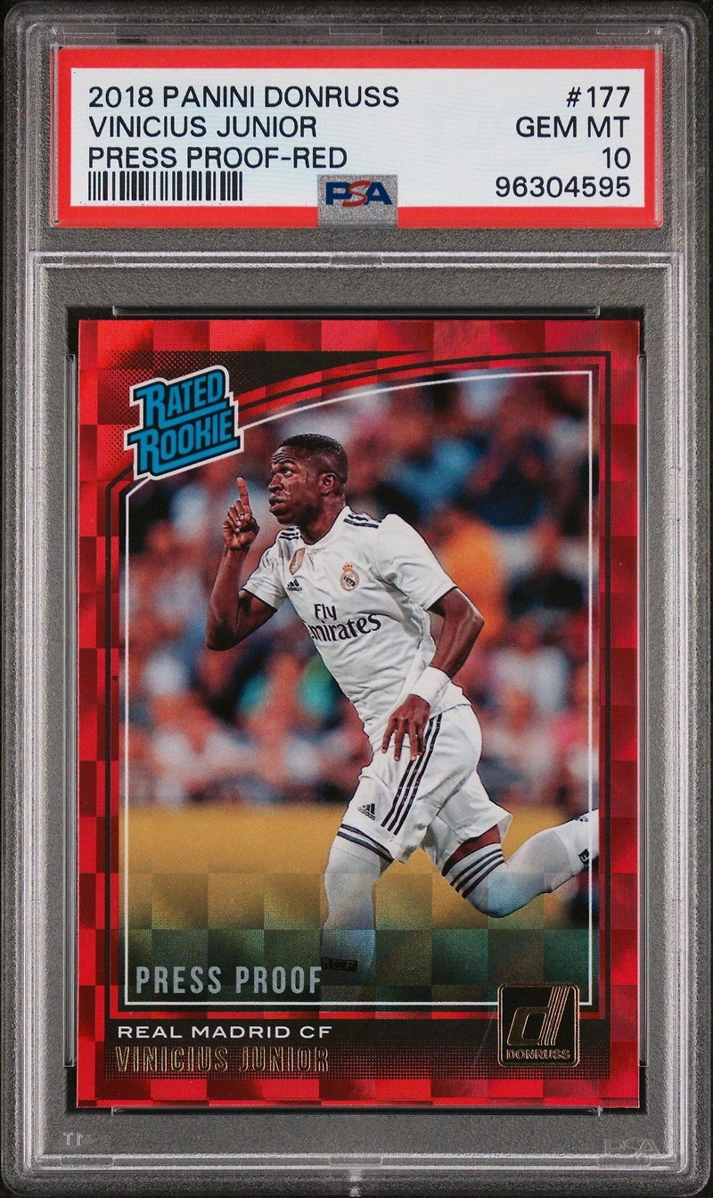 2018 Panini Donruss 177 Vinicius Junior Press Proof-red PSA 10