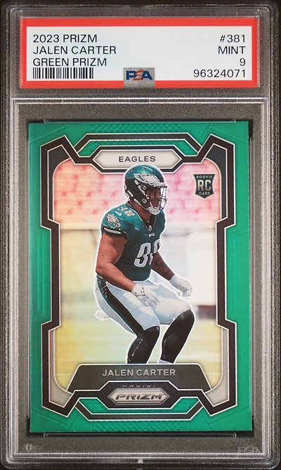 2023 Panini Prizm 381 Jalen Carter Green Prizm PSA 9