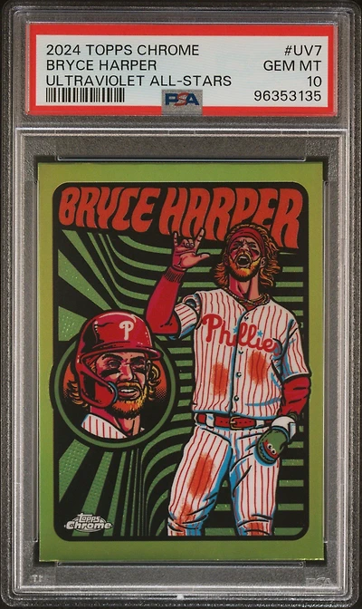 2024 Topps Chrome Ultraviolet All-stars Uv7 Bryce Harper PSA