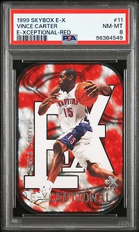 1999 Skybox E-x E-xceptional 11 Vince Carter Red PSA 8