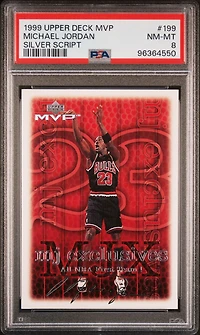 1999 Upper Deck Mvp 199 Michael Jordan Silver Script PSA 8