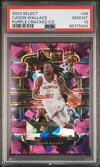 2023 Panini Select 88 Cason Wallace Purple Cracked Ice PSA 10
