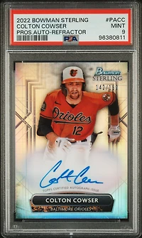 2022 Bowman Sterling Prospect Autographs Pacc Colton Cowser Refractor PSA 9
