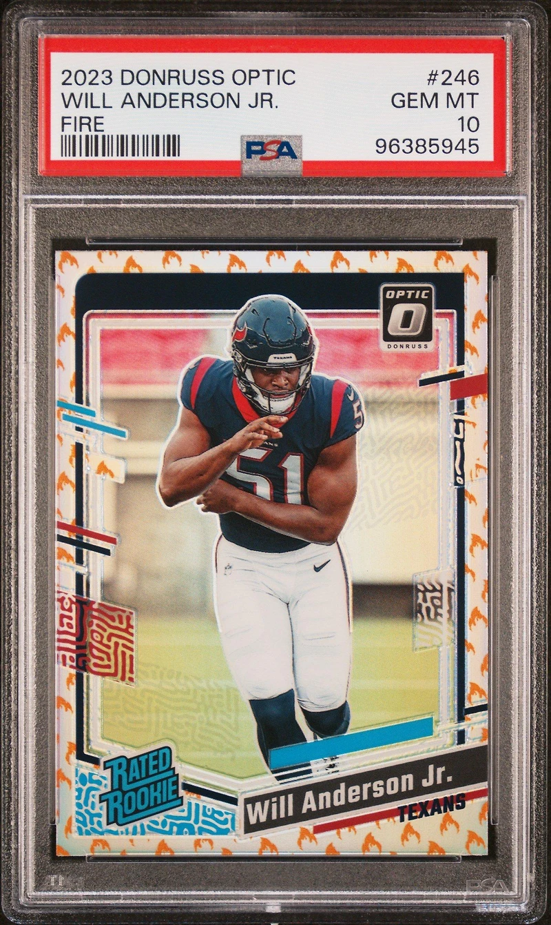 2023 Panini Donruss Optic 246 Will Anderson Jr. Fire PSA 10