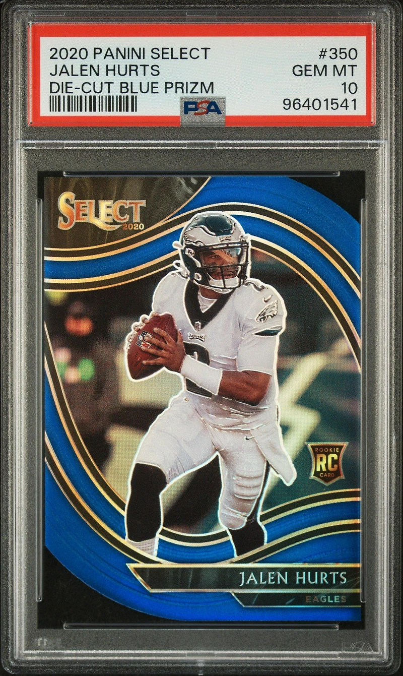 2020 Panini Select 350 Jalen Hurts Die-cut Blue Prizm PSA 10