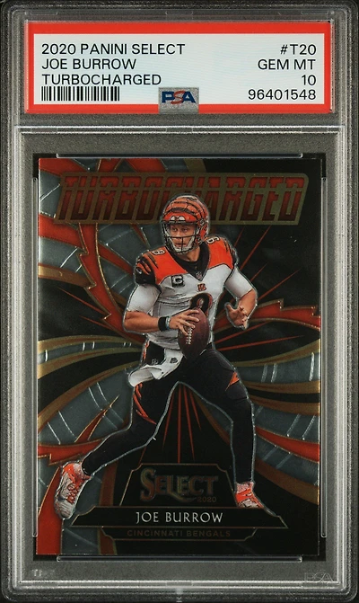 2020 Panini Select Turbocharged T20 Joe Burrow PSA 10