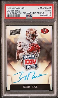 2023 Panini Donruss Super Bowl Signatures Prizm Sbxxivjr Jerry Rice PSA 9