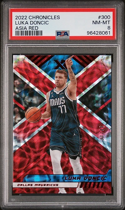2022 Panini Chronicles 300 Luka Doncic Asia Red PSA 8