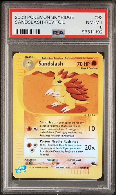 2003 Pokemon Skyridge 93 Sandslash-reverse Foil PSA 8