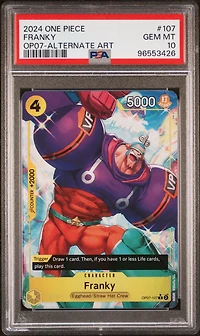 2024 One Piece Op07-500 Years In The Future 107 Franky Alternate Art PSA 10