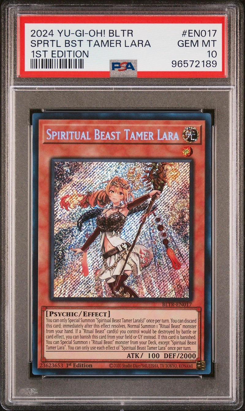 2024 Yu-gi-oh! Bltr-battles Of Legend: Terminal Revenge En017 Spiritual Beast Tamer Lara 1st Edition PSA 10