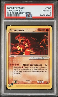 2003 Pokemon Black Star Promo 002 Groudon Ex PSA 8
