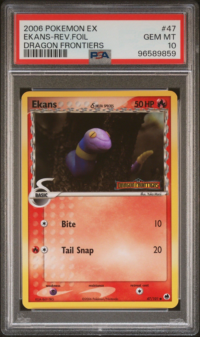 2006 Pokemon Ex Dragon Frontiers 47 Ekans-reverse Foil PSA 10