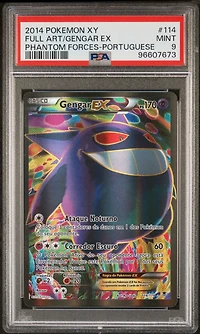 2014 Pokemon Xy Phantom Forces 114 Full Art/gengar Ex Portuguese PSA 9