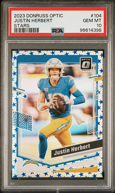 2023 Panini Donruss Optic 104 Justin Herbert Stars PSA 10
