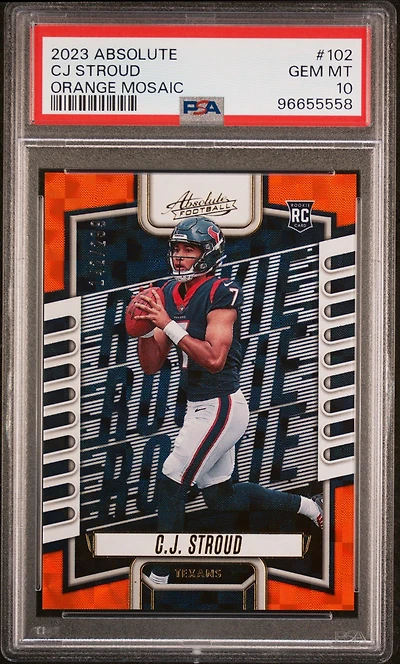 2023 Panini Absolute 102 Cj Stroud Orange Mosaic PSA 10