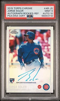 2015 Topps Chrome Autograph Rookies Ar-js Jorge Soler Refractor PSA 9