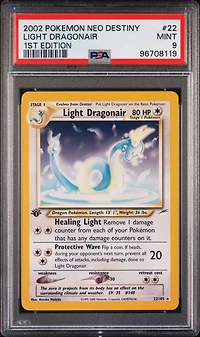 2002 Pokemon Neo Destiny 22 Light Dragonair 1st Edition PSA 9