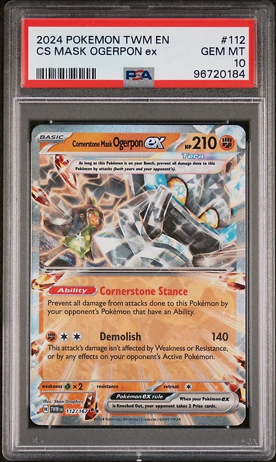 2024 Pokemon Twm En-twilight Masquerade 112 Cornerstone Mask Ogerpon Ex PSA 10
