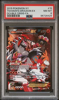 2015 Pokemon Xy Double Crisis 15 Full Art/team Magma's Groudon Ex PSA 8
