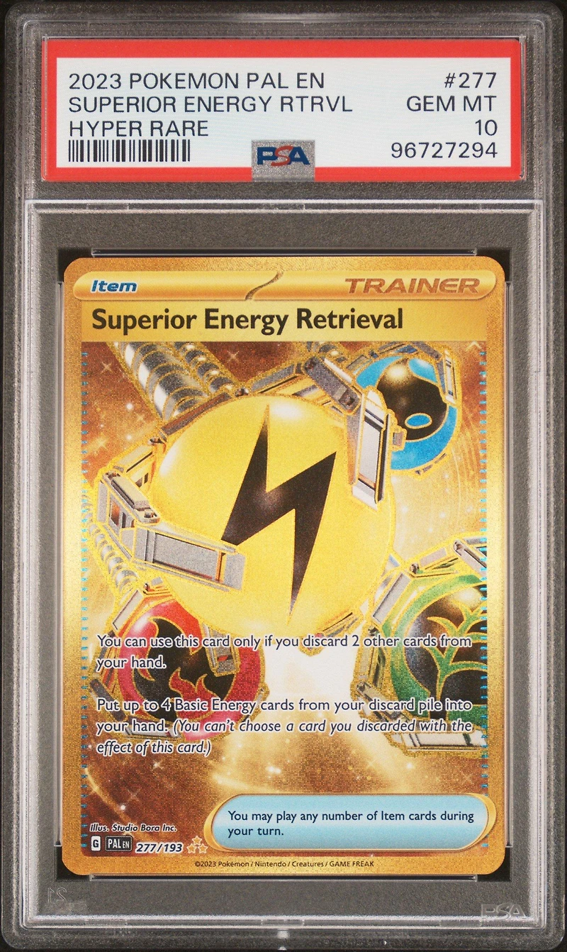2023 Pokemon Pal En-paldea Evolved 277 Superior Energy Retrieval Hyper Rare PSA 10