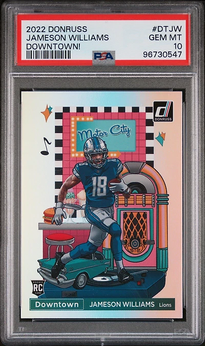 2022 Panini Donruss Downtown Dt-jw Jameson Williams PSA 10