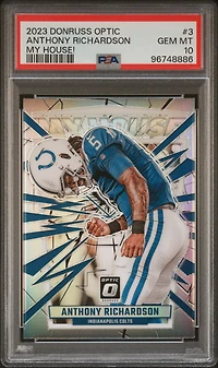 2023 Panini Donruss Optic My House! 3 Anthony Richardson PSA 10