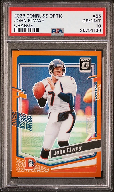 2023 Panini Donruss Optic 55 John Elway Orange PSA 10