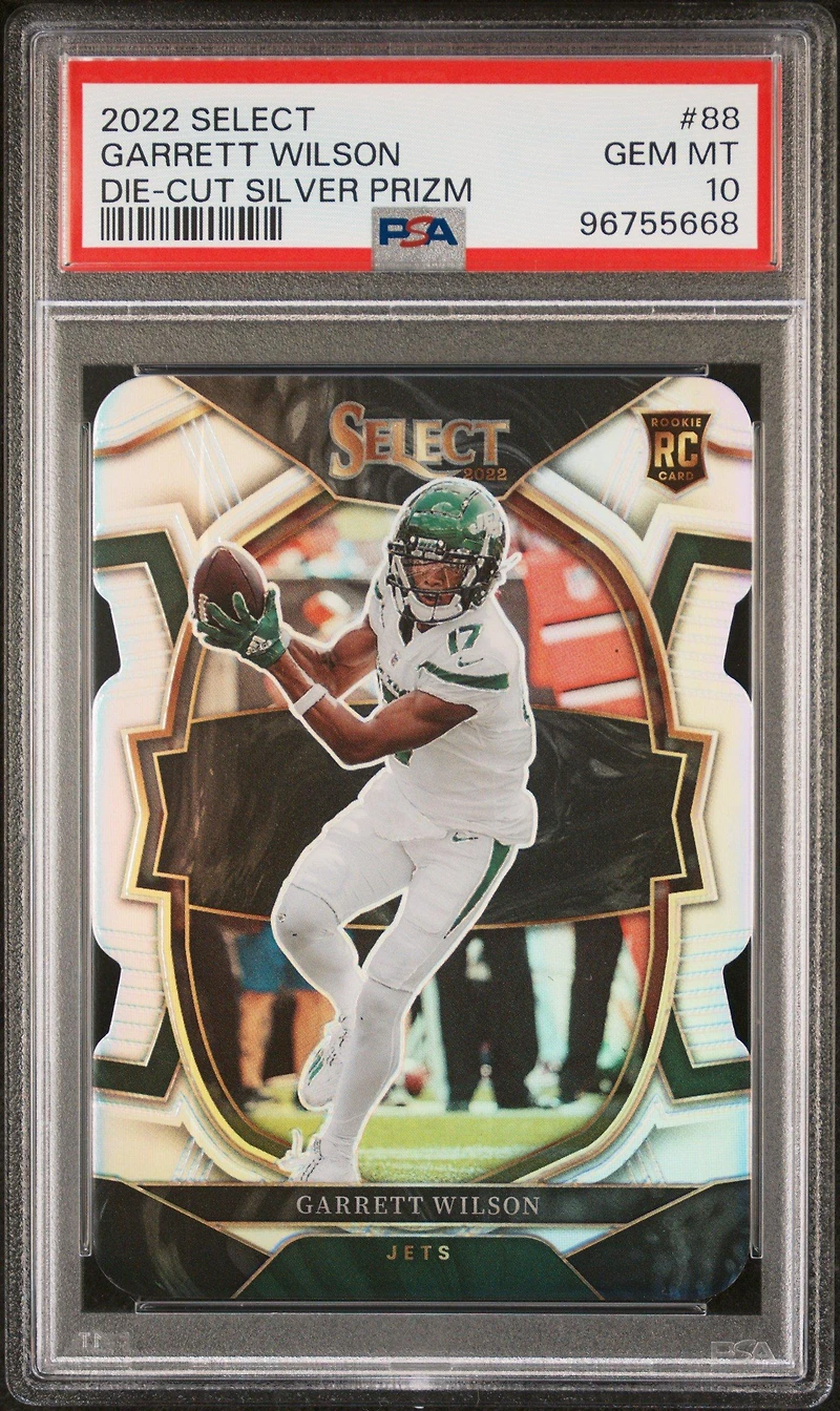 2022 Panini Select 88 Garrett Wilson Die-cut Silver Prizm PSA 10