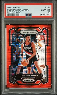 2023 Panini Prizm 164 Toumani Camara Red Seismic PSA 10