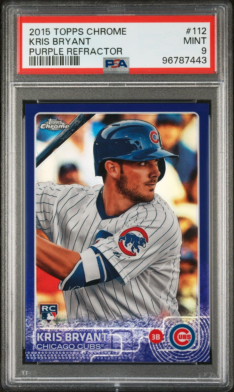 2015 Topps Chrome 112 Kris Bryant Purple Refractor PSA 9