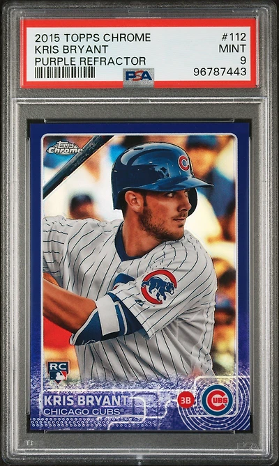 2015 Topps Chrome 112 Kris Bryant Purple Refractor PSA 9