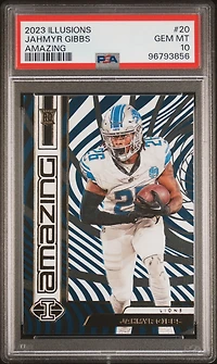 2023 Panini Illusions Amazing 20 Jahmyr Gibbs PSA 10