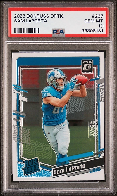 2023 Panini Donruss Optic 237 Sam Laporta PSA 10
