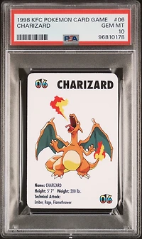1998 Kfc Pokemon Card Game 06 Charizard PSA 10