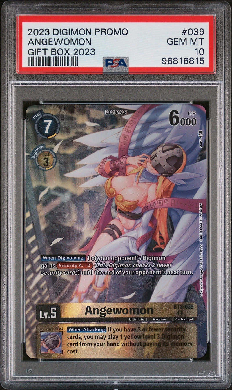 2023 Digimon Promo 039 Angewomon Gift Box 2023 PSA 10