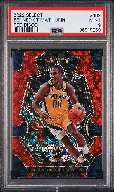 2022 Panini Select 182 Bennedict Mathurin Red Disco PSA 9