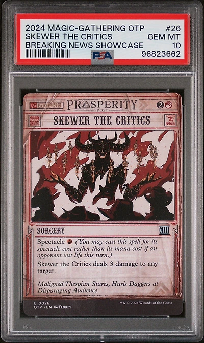 2024 Magic The Gathering Breaking News 26 Skewer The Critics Breaking News Showcase PSA 10