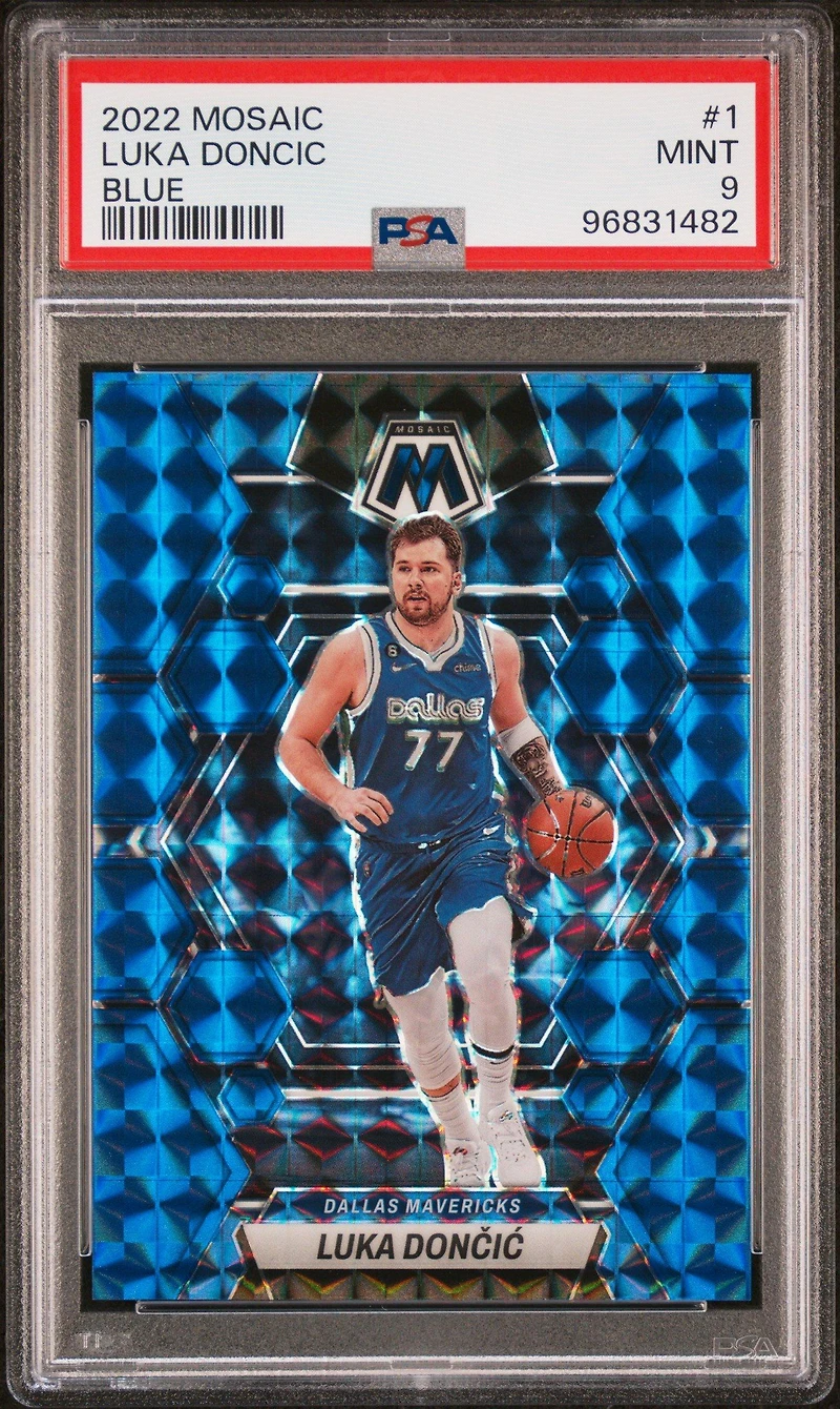 2022 Panini Mosaic 1 Luka Doncic Blue PSA 9